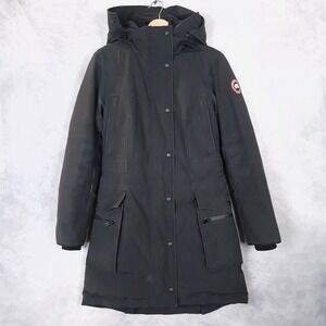 Canada Goose Coat Womens Small Black Down Kinley Parka Long Hooded Insulated